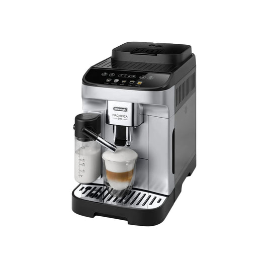 Magnifica Evo ECAM290.61.SB Kaffeevollautomat mit LatteCrema Milchsystem, 7 Direktwahltasten, 2-Tassen-Funktion, Silber/Schwarz