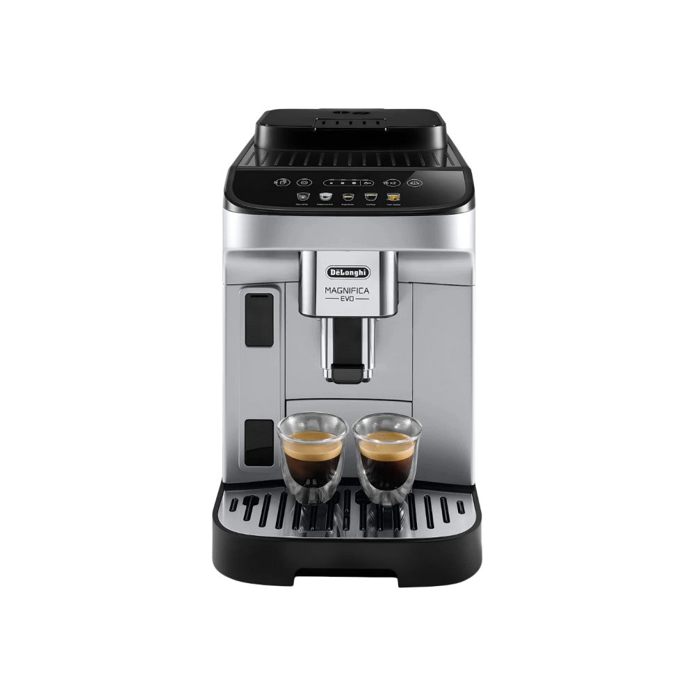 Magnifica Evo ECAM290.61.SB Kaffeevollautomat mit LatteCrema Milchsystem, 7 Direktwahltasten, 2-Tassen-Funktion, Silber/Schwarz