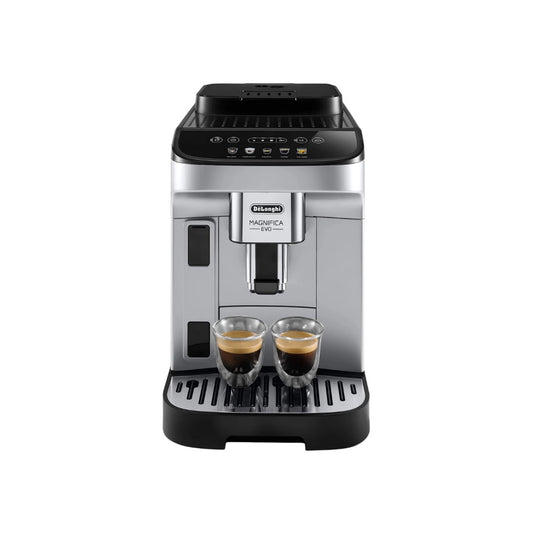 Magnifica Evo ECAM290.61.SB Kaffeevollautomat mit LatteCrema Milchsystem, 7 Direktwahltasten, 2-Tassen-Funktion, Silber/Schwarz